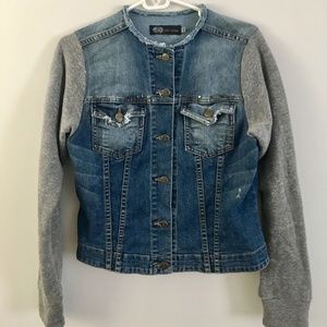 Jean Jacket with sweater sleeves
